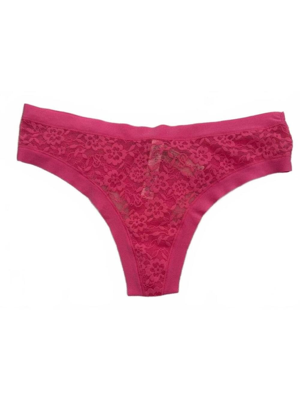 Victoria's Secret Pink Floral Lace Thong Panty M NWT
